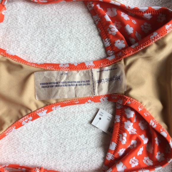 J. Crew Orange Floral Bikini top XS, bottom is S - Picture 5 of 9